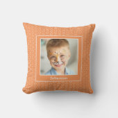 Coussin Cadre photo orange personnalisé (Recto)