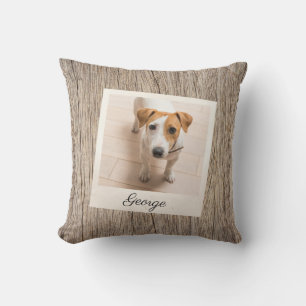 Coussin Cadre photo pour animaux de compagnie Bois rustiqu