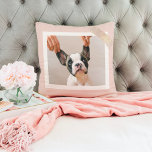 Coussin Cadre rose Pastel moderne | Photo personnelle de c<br><div class="desc">Cadre rose Pastel moderne | Photo personnelle de chien</div>