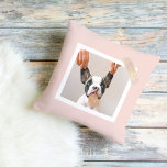 Coussin Cadre rose Pastel moderne | Photo personnelle de c<br><div class="desc">Cadre rose Pastel moderne | Photo personnelle de chien</div>