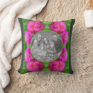 Coussin Cadre rose Zinnia Fleurs Créer Votre Propre Photo