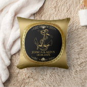 Coussin Cadres noir et or et Ancre nautique (Couverture)