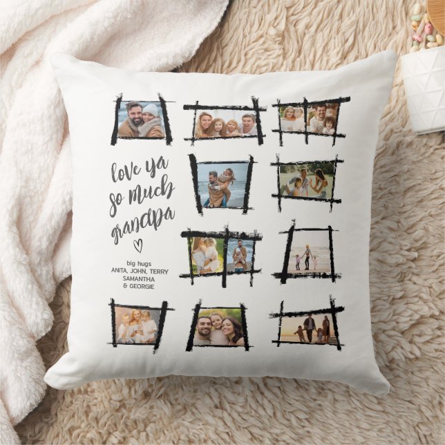 Coussin Cadres rustiques Black/Wht Love Ya Grandpa ID1015 (Couverture)