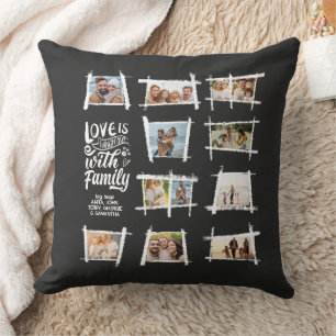 Coussin Cadres rustiques L'amour blanc/noir est la famille