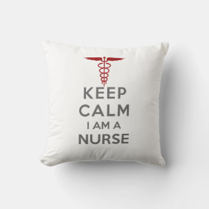 Coussin Caducée Rouge Gardez votre calme Je suis infirmier