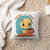 Coussin Café d'abord... Problèmes plus tard - Joli dessin (Couverture)