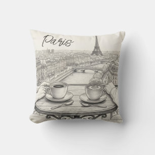 Coussin Café dans des souvenirs de la ville de Paris...