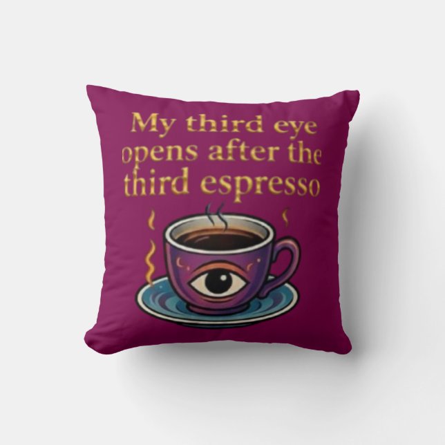 Coussin Café d'art mystique moderne Ma collection du trois (Recto)