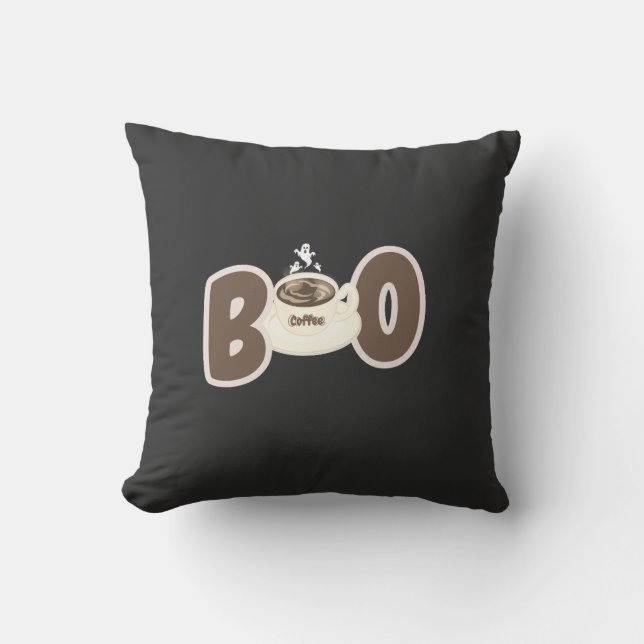 Coussin Café de Chouette Halloween Mignon (Recto)