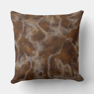 Coussin Café et marbre crème abstrait