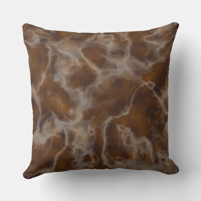 Coussin Café et marbre crème abstrait (Verso)