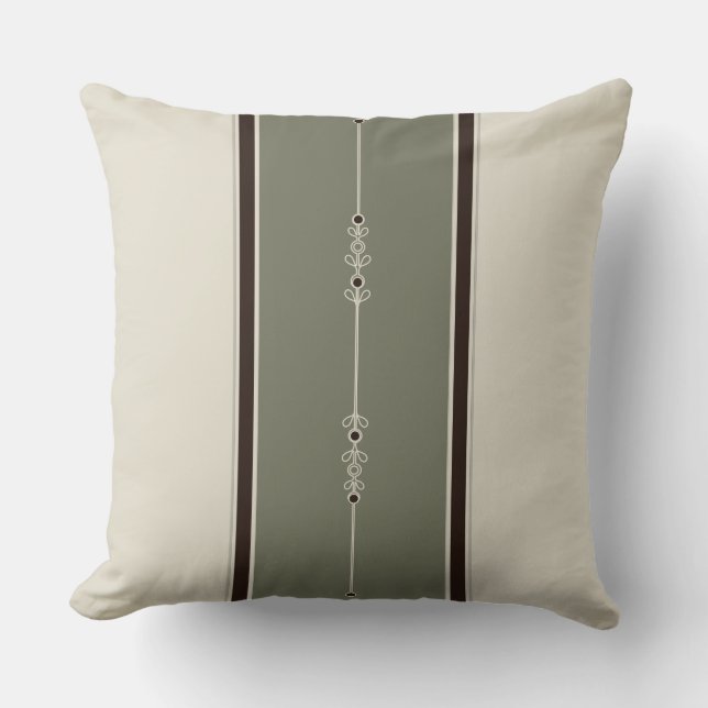 Coussin Café et Olivier (Recto)