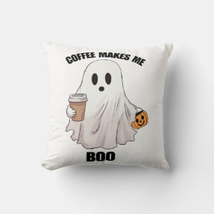Coussin Café fantôme Halloween drôle 