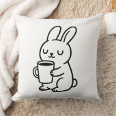 Coussin Café Gribouillis Lapin Douillet (Couverture)