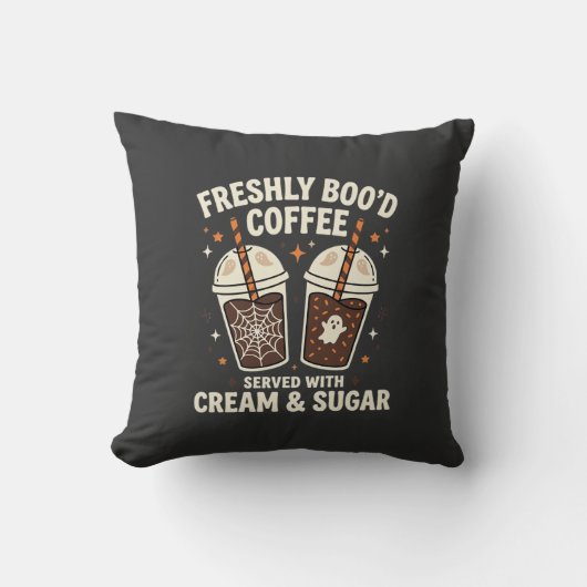 Coussin Café Halloween Fraîchement Infusé (Recto)