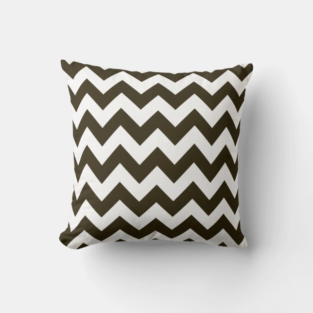 Coussin Café Mocha Neutral Chevron (Recto)