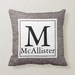 Coussin Café moderne Brown Herringbone