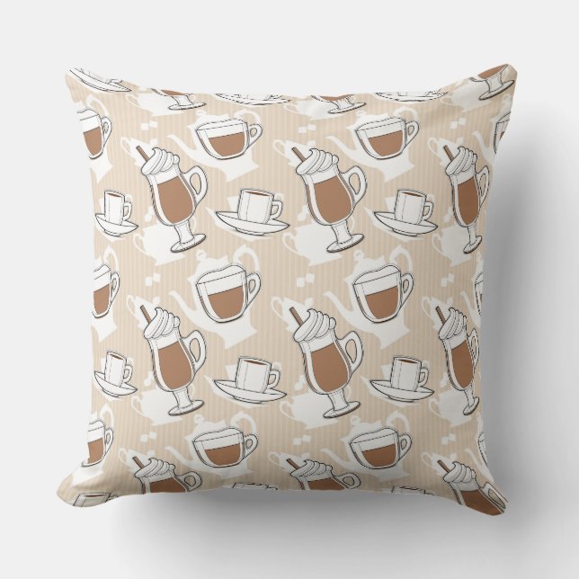 Coussin Café, motif doux (Recto)