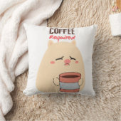 Coussin Café requis - Conception de Doodle Fatigué mignon (Couverture)