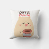 Coussin Café requis - Conception de Doodle Fatigué mignon (Verso)