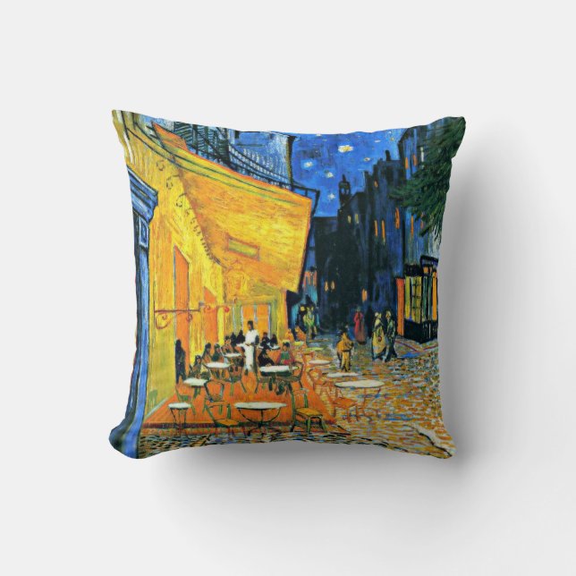 Coussin Cafe Terrasse tableau d'art de Vincent van Gogh (Recto)