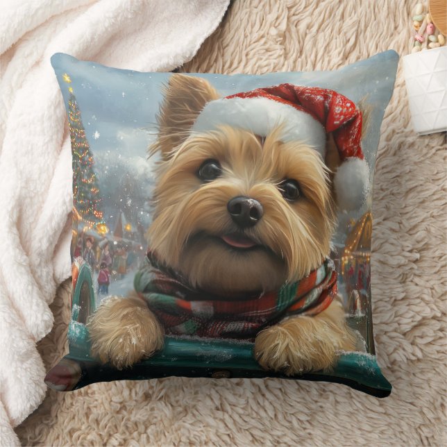 Coussin Cairn Terrier Dog Roller Dessous de verre Noël (Couverture)
