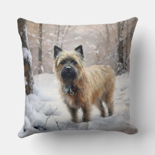 Coussin Cairn Terrier Laissez tomber la neige Noël