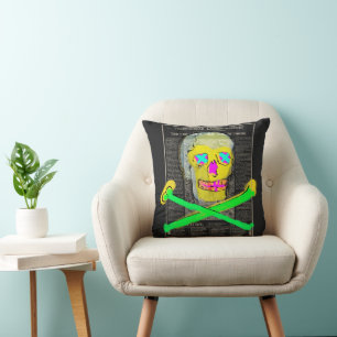 Coussin Calavera Crâne Rétro Vintage Typographie Mexicaine