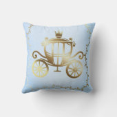 Coussin Calèche dorée élégante Livre bleu d'histoires Prin (Verso)