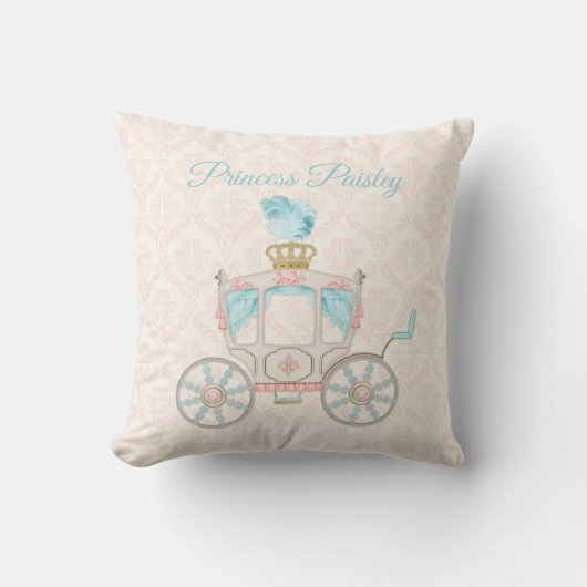 Coussin Calèche personnalisée de princesse de conte de fée (Recto)