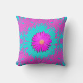 Coussin Caleidoscopio de Magenta y Turquesa (Recto)