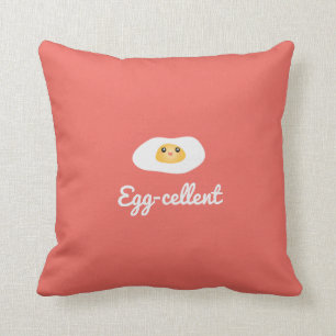 Coussin Calembour humoristique de nourriture d'Eggcellent
