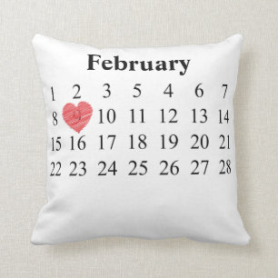 Coussin Calendrier de février - déplacez le coeur