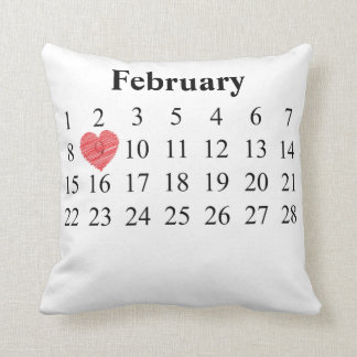 Coussin Calendrier de février - déplacez le coeur