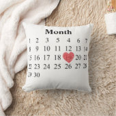 Coussin calendrier de mois de 30 jours - déplacez le coeur (Couverture)