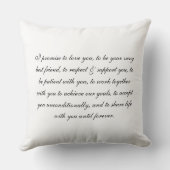 Coussin Calendrier de Nouvellement Mariés Date de Mariage (Verso)