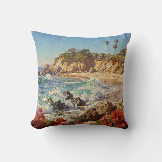 Coussin  California Beach | Impressionist Coastal Art (Recto)