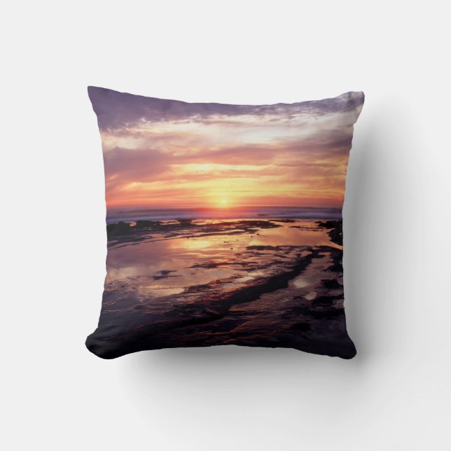 Coussin Californie, San Diego, Sunset Cliffs, Sunset 3 (Recto)