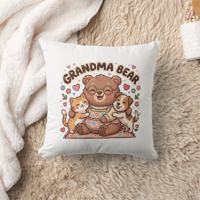 Coussin  Câlin mignon de grand-mère ours (Couverture)