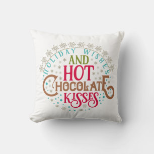 Coussin Calins de flocons de neige au chocolat chaud Noël