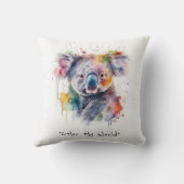 Coussin Câlins de koala en couleur, sur mesure (Verso)