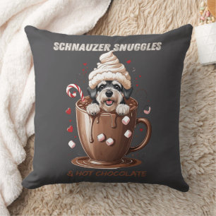 Coussin Câlins de Schnauzer & Chocolat Chaud