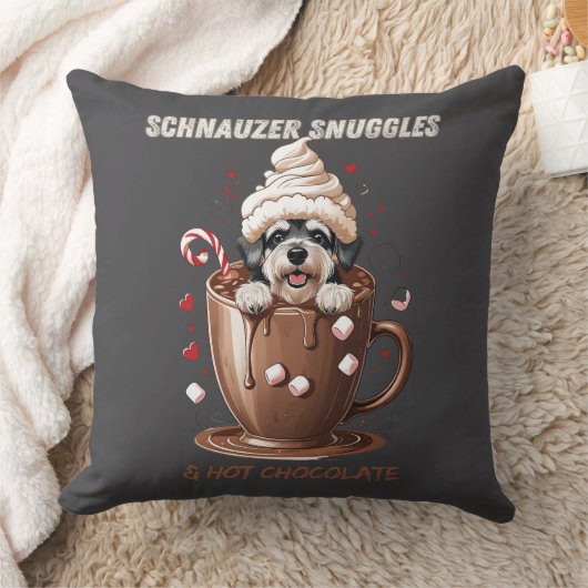 Coussin Câlins de Schnauzer & Chocolat Chaud (Couverture)