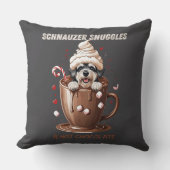 Coussin Câlins de Schnauzer & Chocolat Chaud (Recto)