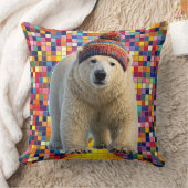Coussin Call polar bear and Benny mosaic throw pillow (Couverture)