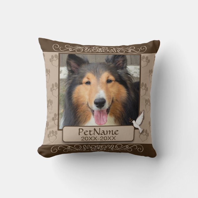 Coussin Calligraph Brown tourbillonne sympathie faite sur (Recto)