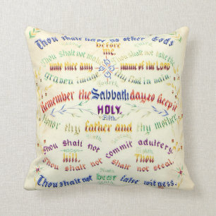 Coussin Calligraphie 1889 de Dix commandements