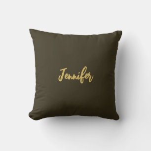 Coussin Calligraphie couleur or moderne Plain unique