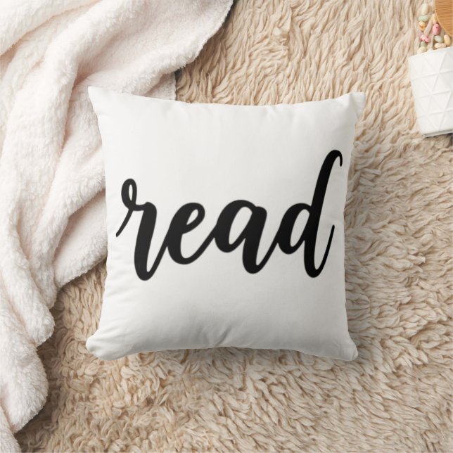 Coussin Calligraphie cursive moderne minimaliste "lire" (Couverture)