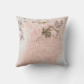 Coussin Calligraphie de monogramme floral romantique rose (Verso)
